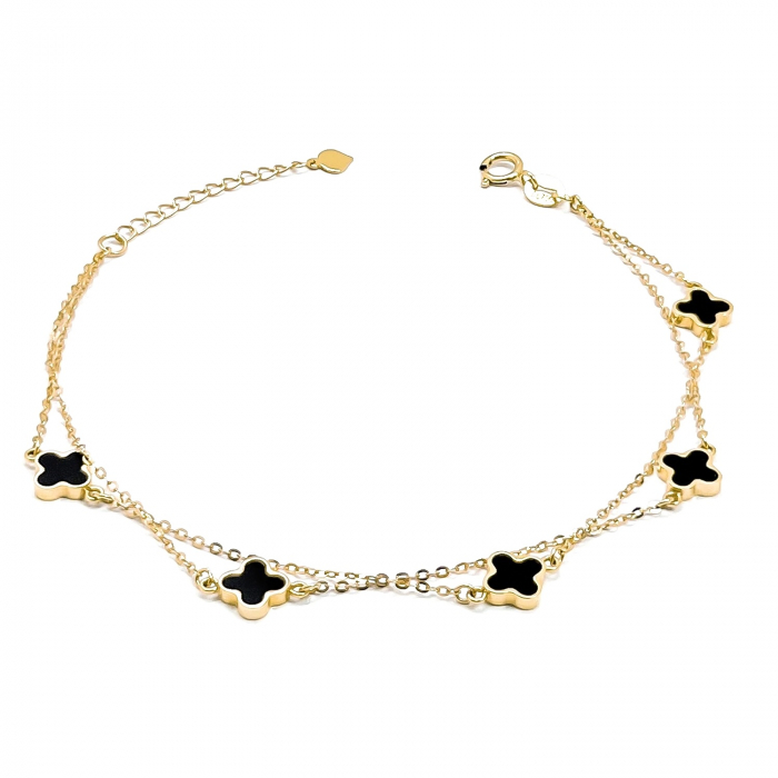 Bratara Duble GoldBlack Flower [1]