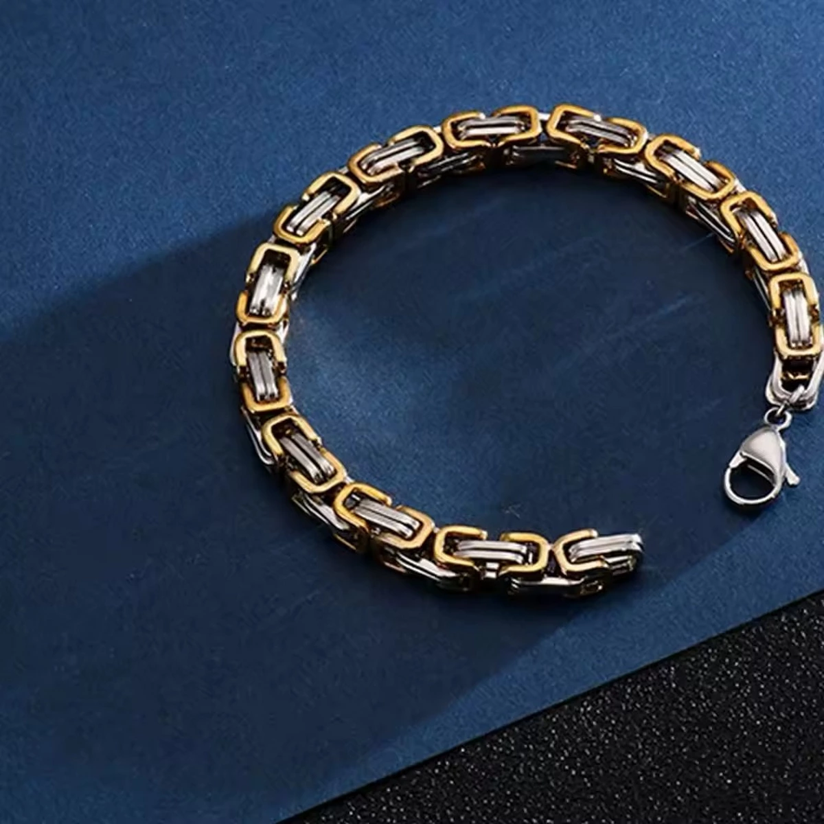 Bratara Brooks GoldSilver Steel Solid [4]