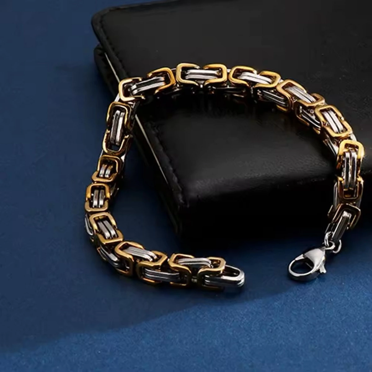 Bratara Brooks GoldSilver Steel Solid [3]