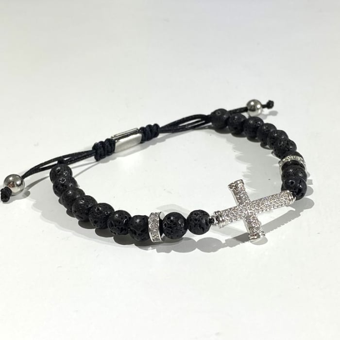 Bratara Brooks Lava Stone Cross [2]