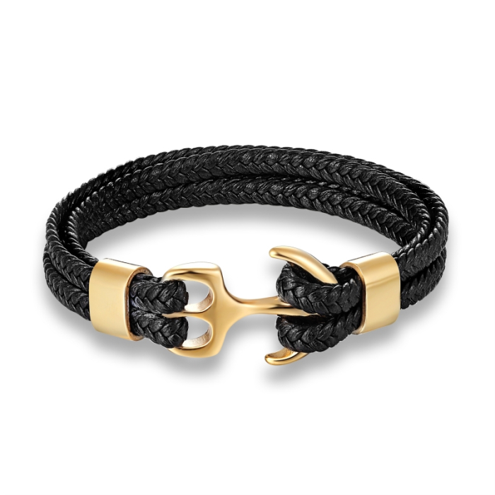 Bratara Brooks Leather Fine Anchor 20 CM [2]