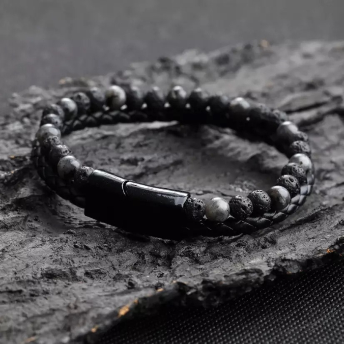 Bratara Brooks Leather & Natural Stones Fusion [2]