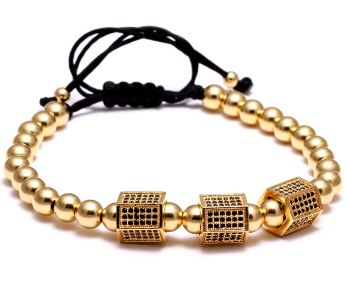 Bratara Brooks Men Gold Zirconium [1]