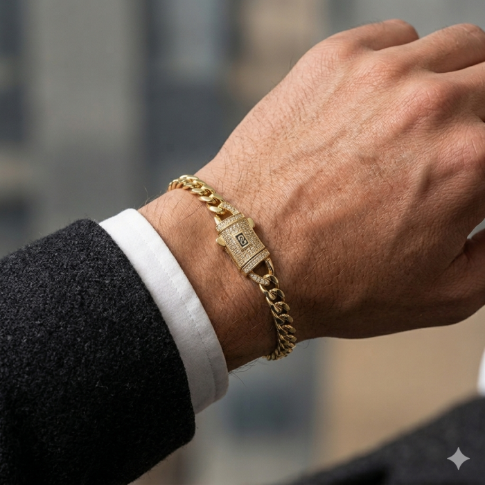 Bratara Brooks Monaco Gold Plated 14K 6 MM / 20 CM [2]