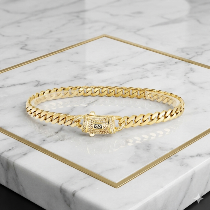 Bratara Brooks Monaco Gold Plated 14K 6 MM / 20 CM [3]