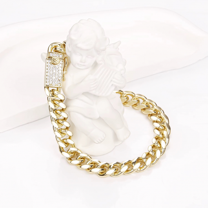 Bratara Brooks Monaco Gold Plated 14K / 8 MM [3]