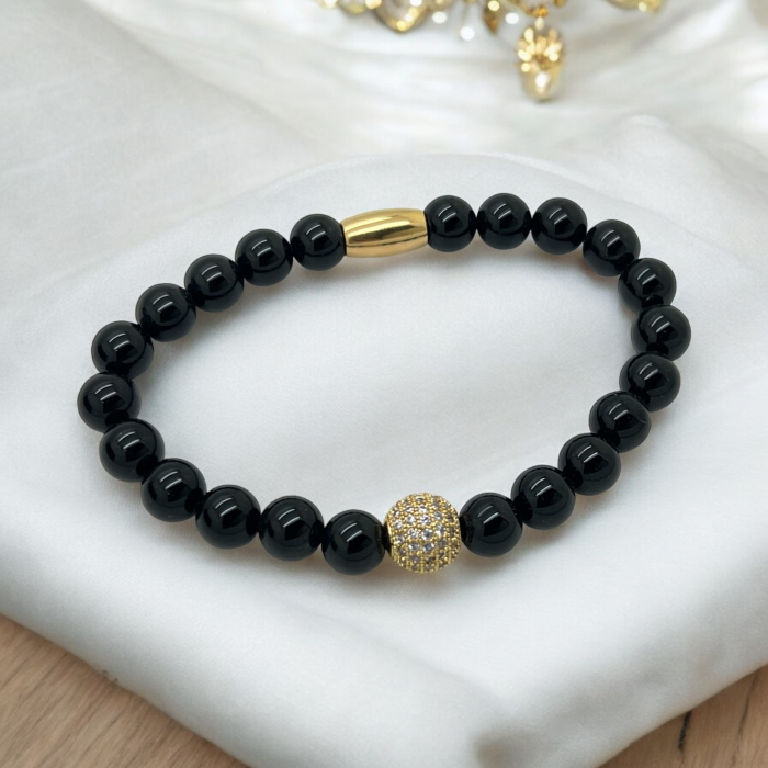 Bratara Brooks Shine Black Beads [2]