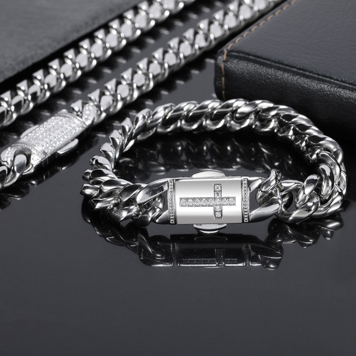 Bratara Brooks Silver Cross Cuban [2]