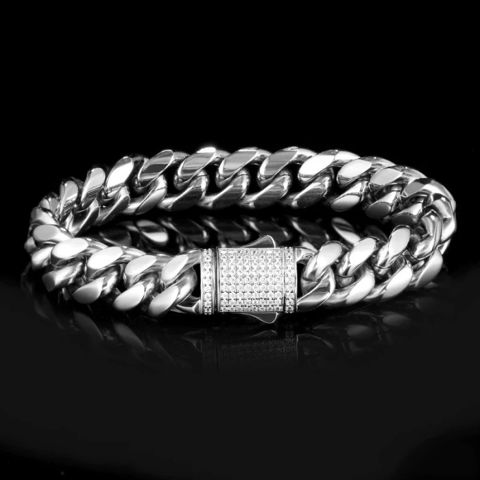 Bratara Brooks Silver Cuban Design [6]