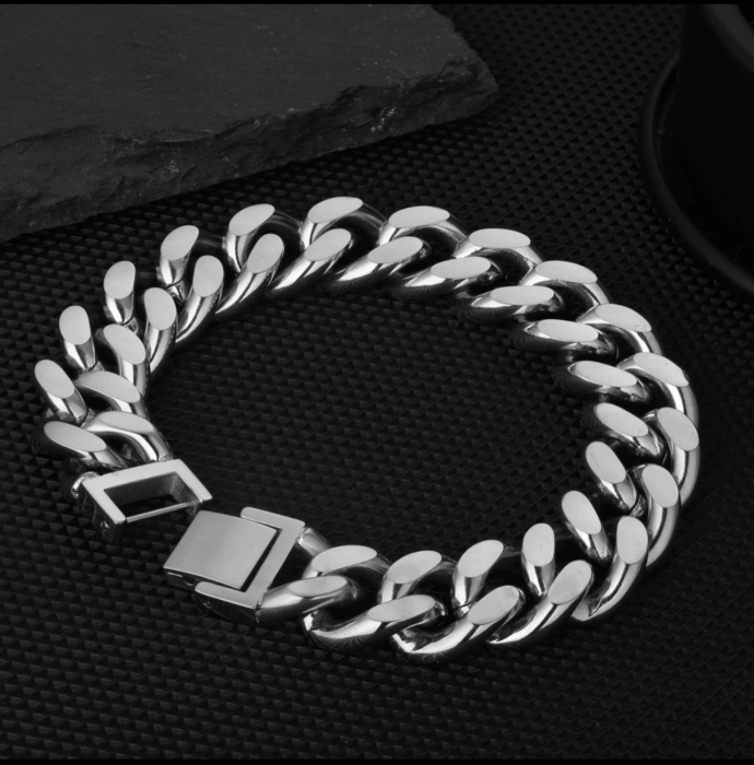 Bratara Brooks Silver Cuban Design [3]