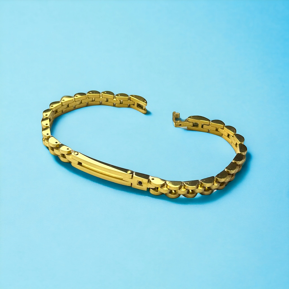 Bratara Brooks Solid Link Gold [2]