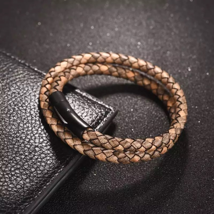 Bratara Brooks Vintage Leather Double Layer [2]