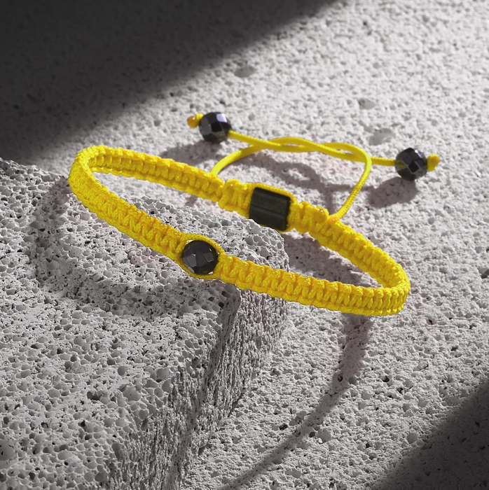 Bratara Brooks Yellow Cord Hematite [2]