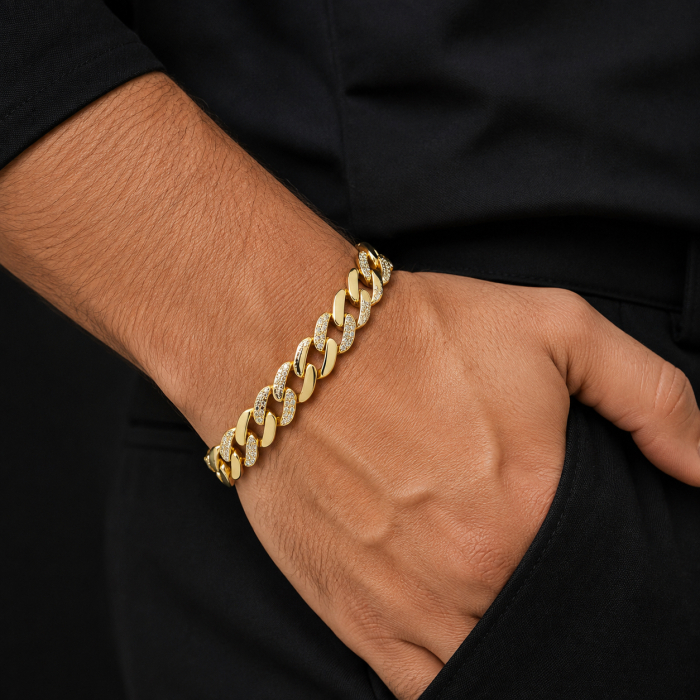 Bratara Cuban Unisex Placata Aur 14K  17CM/19CM [2]