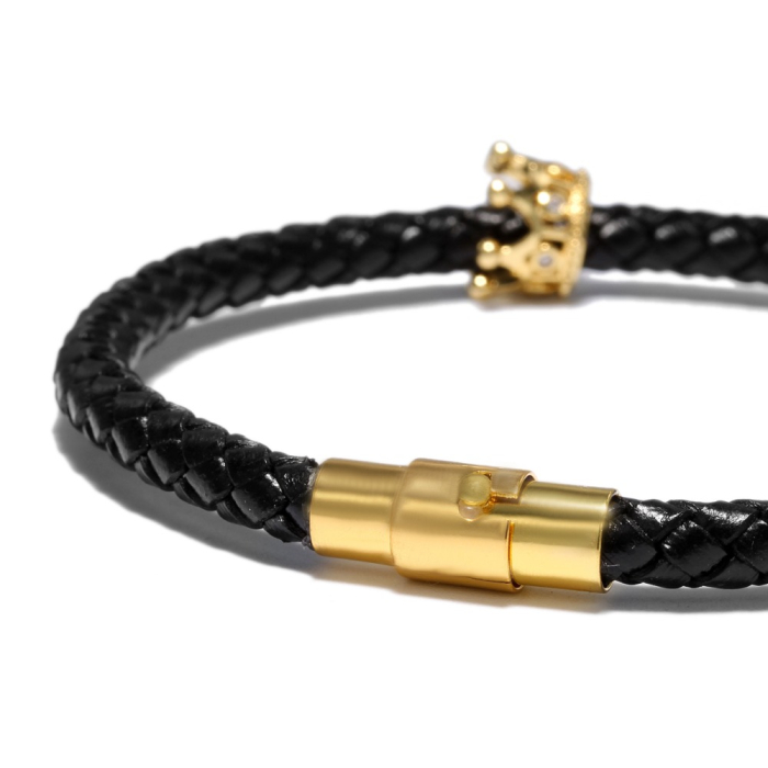 Bratara Dama Brooks Gold Crown Leather Strap 17 CM [3]