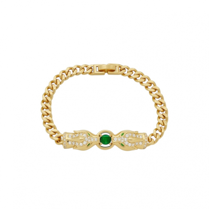 Bratara Dama Gold Gtopardo Green Stone [1]