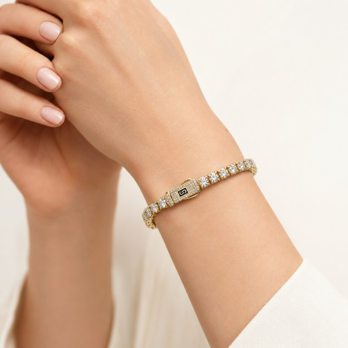Bratara Dama Tennis Monaco Gold Plated 14K / 3 MM [2]
