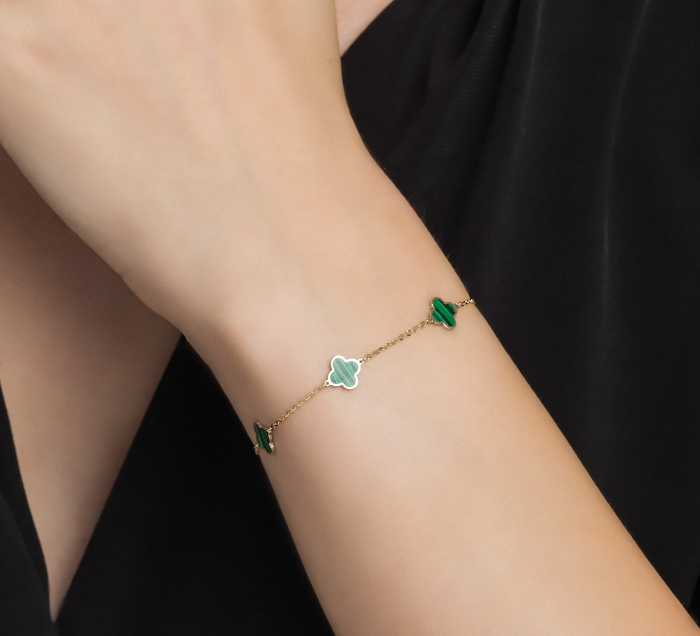 Bratara Dubla Brooks Green Flower [2]