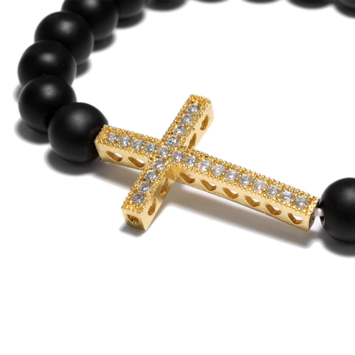 Brooks Gold Cross Agate Stone [3]