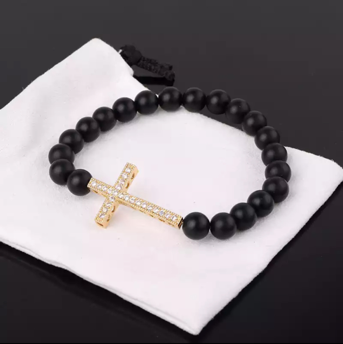 Brooks Gold Cross Agate Stone [2]