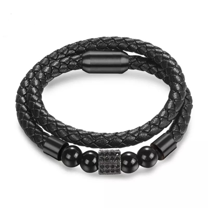 Brooks Men Hexagonal Zircon Charm 19 CM [1]