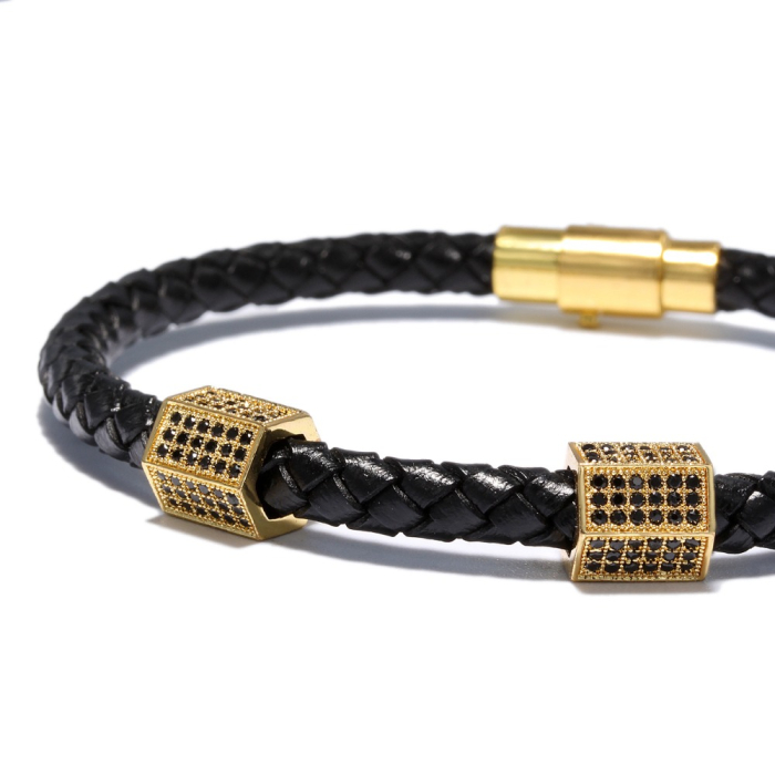 Brooks Men Hexagonal Zircon Charm 19 CM [2]