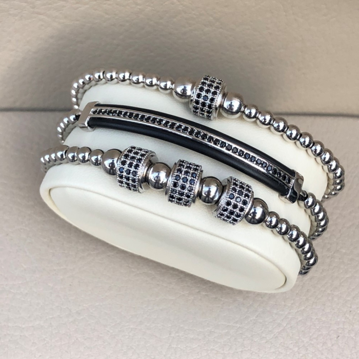 Brooks Set 3 Silver Zircon Bracelets [4]