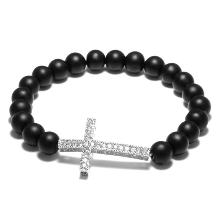 Brooks Silver Cross Agate Stone [1]