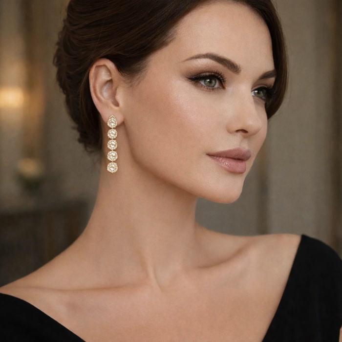 Cercei Dama Angelic Gold 14K Plated [2]