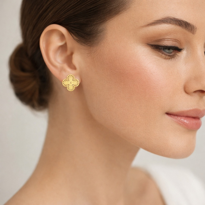 Cercei Dama Full Gold Alhambra [2]