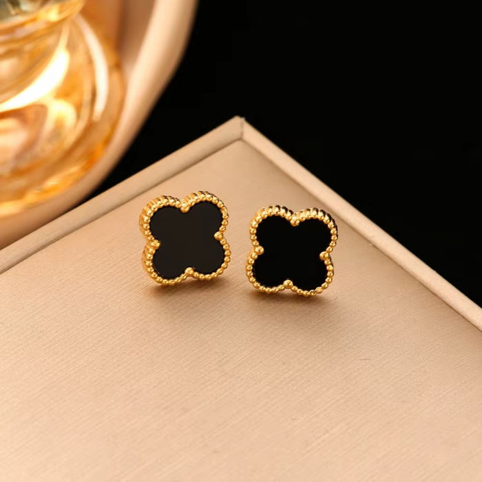 Cercei Dama Gold Black Alhambra [2]