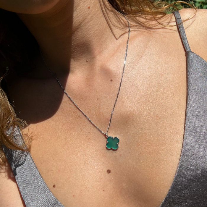 Colier Dama Argint 925 Green Clover [3]
