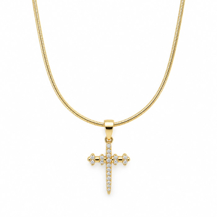 Colier Dama Gold 14K Cruce Cui [2]