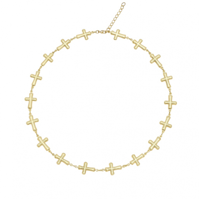 Colier  Dama Rosary Gold Multicross [1]