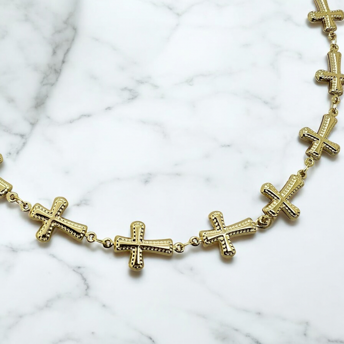 Colier  Dama Rosary Gold Multicross [2]