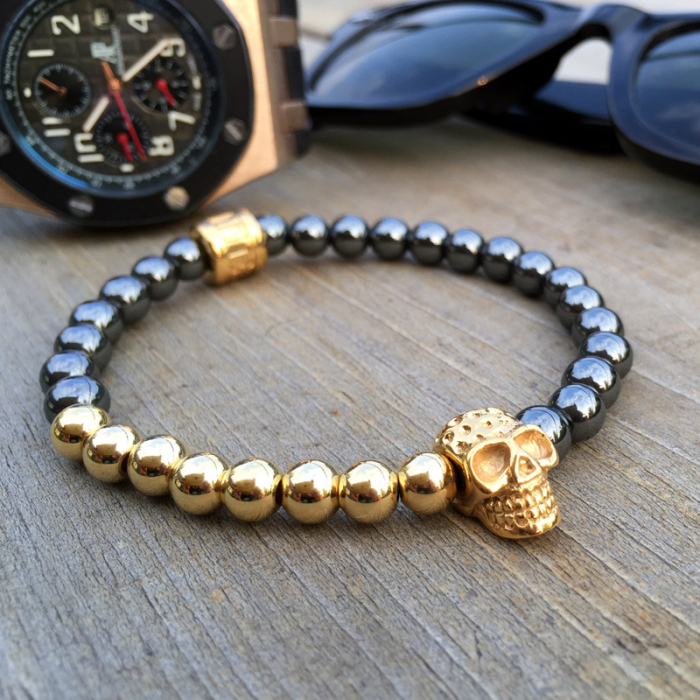 Gold Skull Stone Bracelet [2]