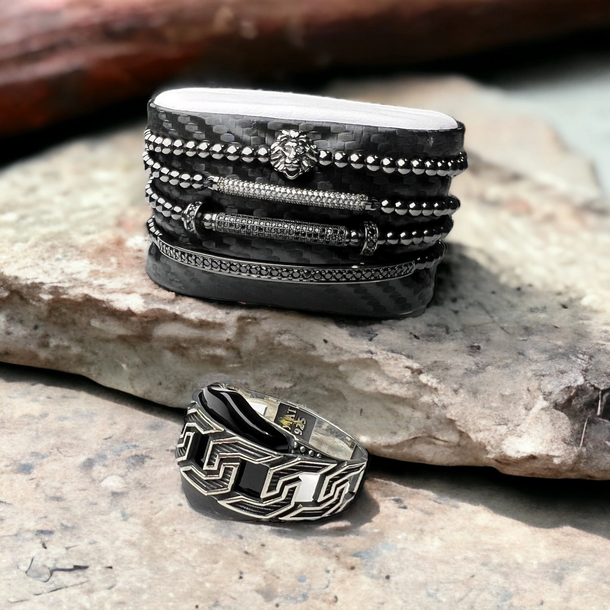 Inel Argint 925 Black Chain [3]