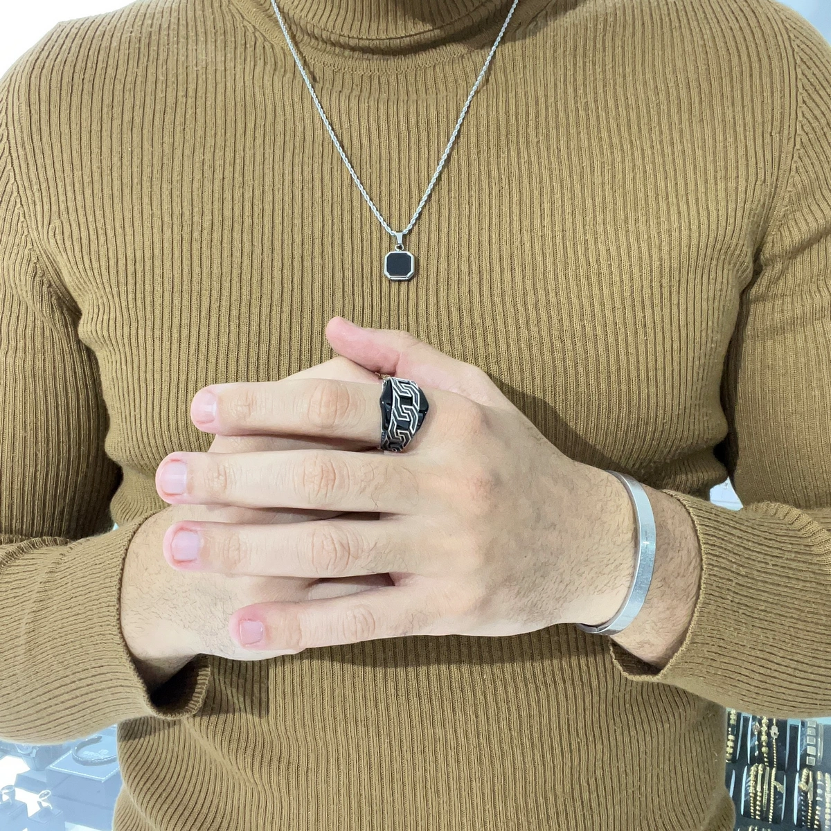 Inel Argint 925 Black Chain [2]