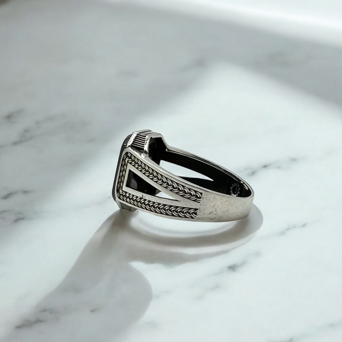 Inel Argint 925 Black Stone Classic [2]