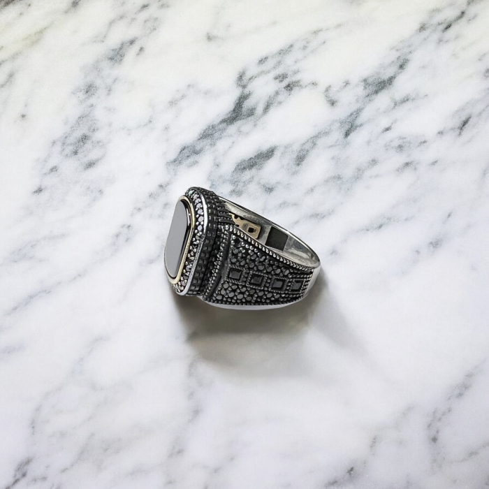 Inel Argint 925 Black Stone Full Zirconium [3]