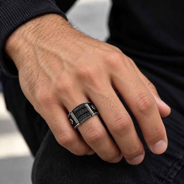Inel Argint 925 Black Zircon Masterpiece [2]