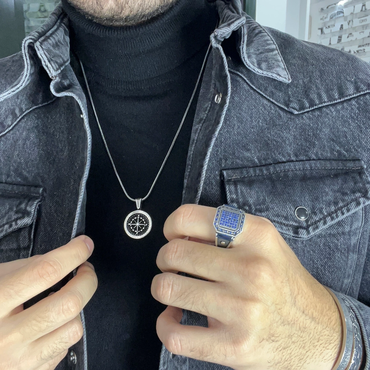 Inel Argint 925 Blue Diamonds [2]