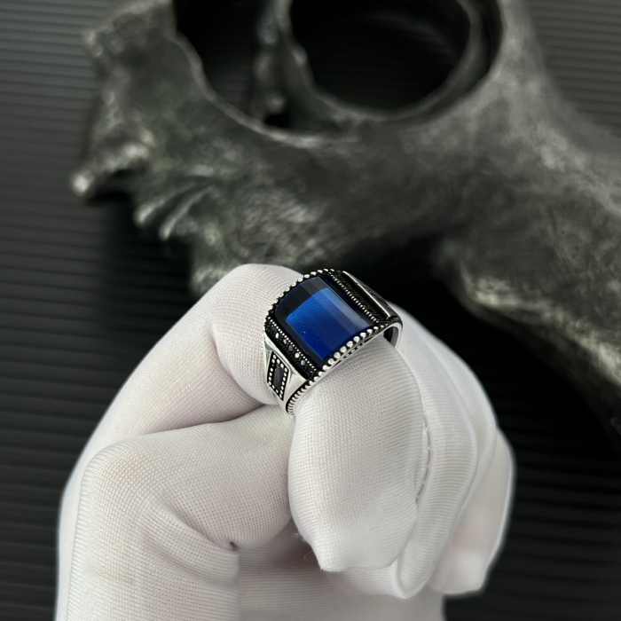 Inel Argint 925 Blue Stone [3]