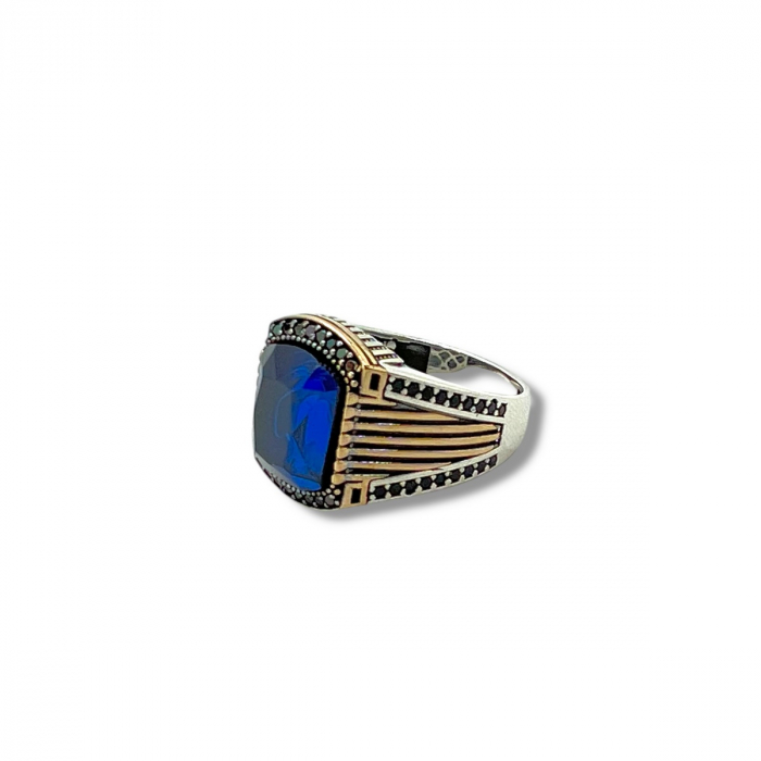 Inel Argint 925 Blue Stone Bronze [1]