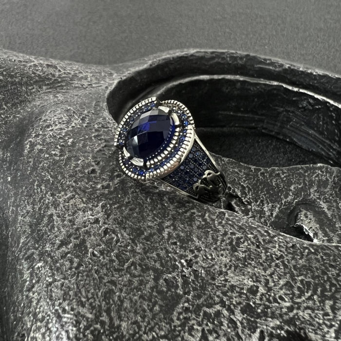 Inel Argint 925 Brooks Blue Stone Dolphin [3]
