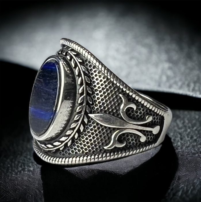 Inel Argint 925 Brooks Fleur de Lis Lapis Lazuli [3]
