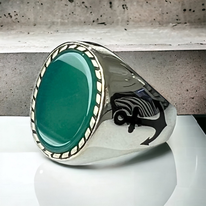 Inel Argint 925 Brooks Green Nautica [2]