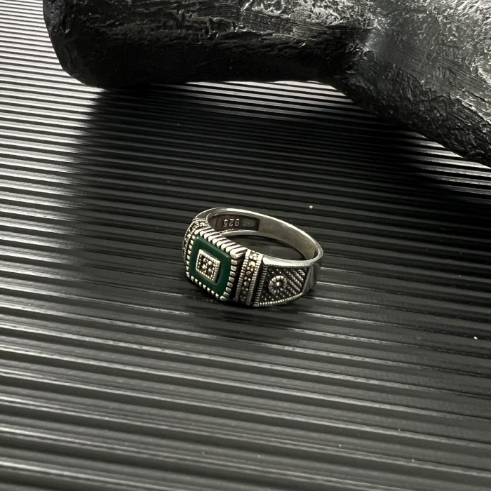 Inel Argint 925 Brooks Green Stone [3]