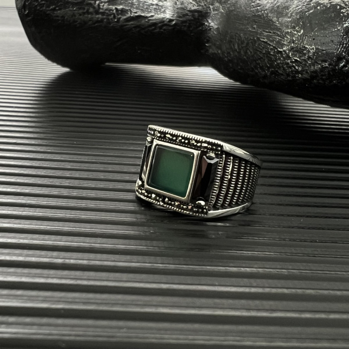 Inel Argint 925 Brooks Green Stone [2]