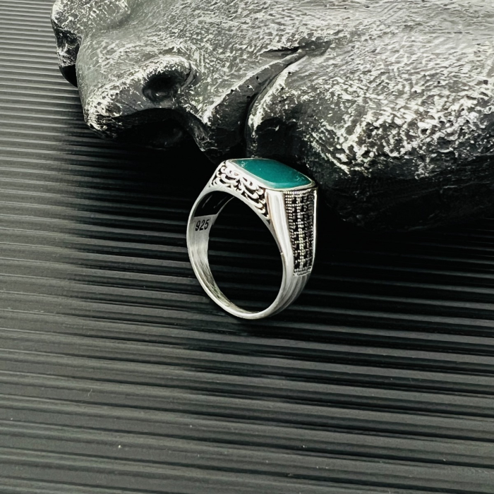 Inel Argint 925 Brooks Green Stone [4]